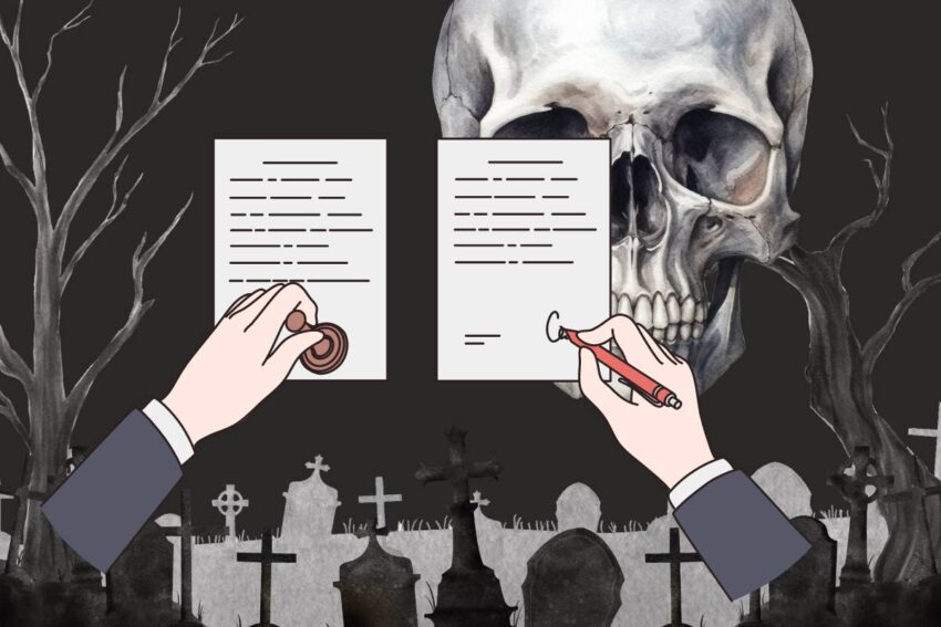 notarizing the deed of the dead