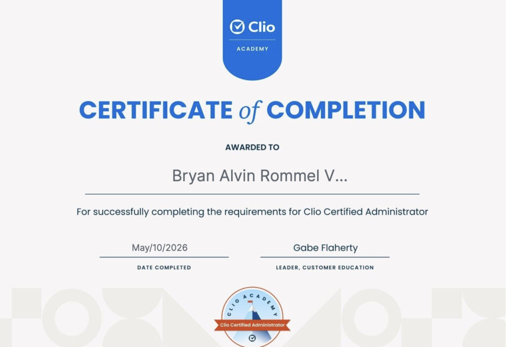 Clio Certified Admin